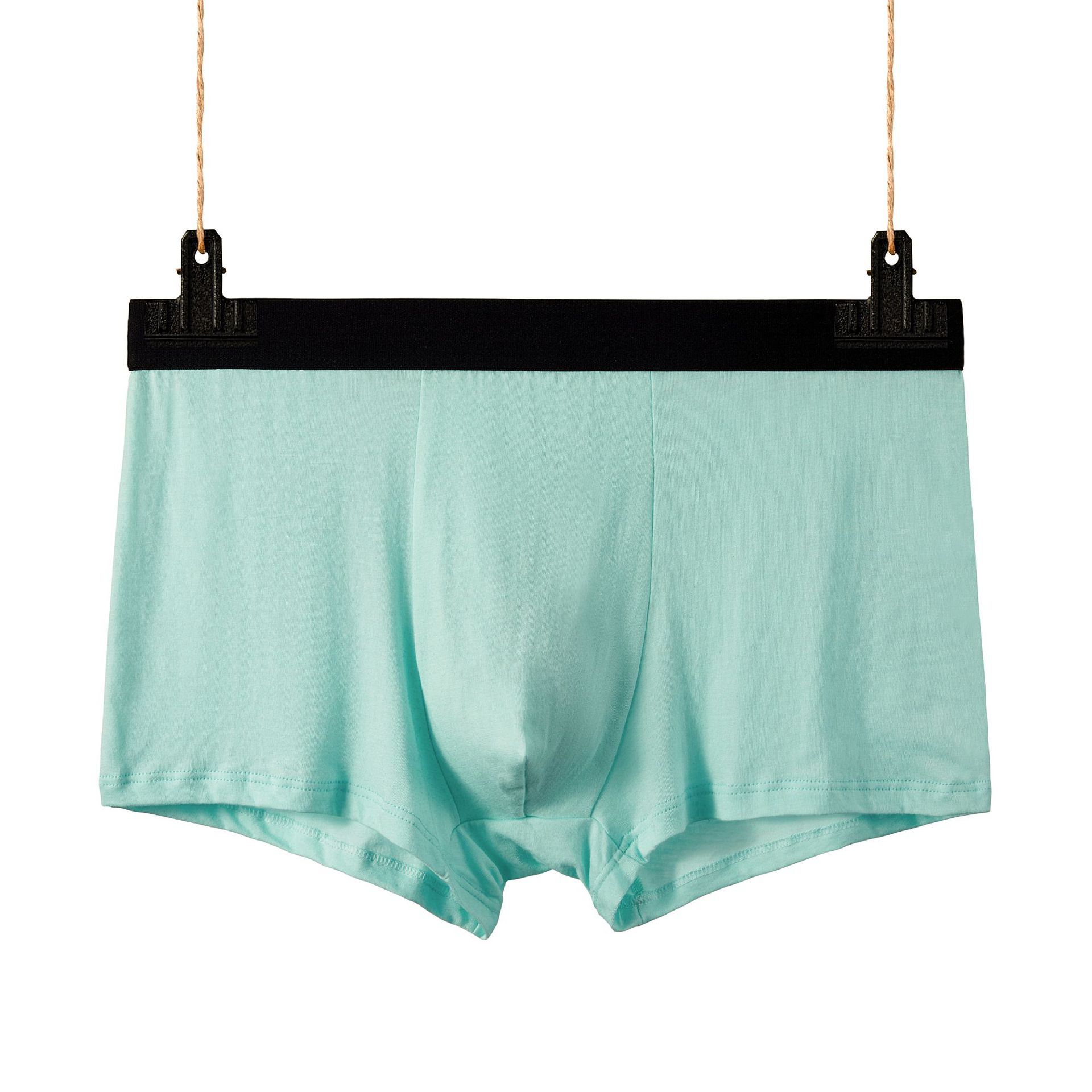 Fuente fabricante de algodón color sólido calzoncillos bóxer para hombres, transpirable y absorbente de sudor, calzoncillos de cintura media para hombres, pantalones sueltos de gran tamaño para jóvenes