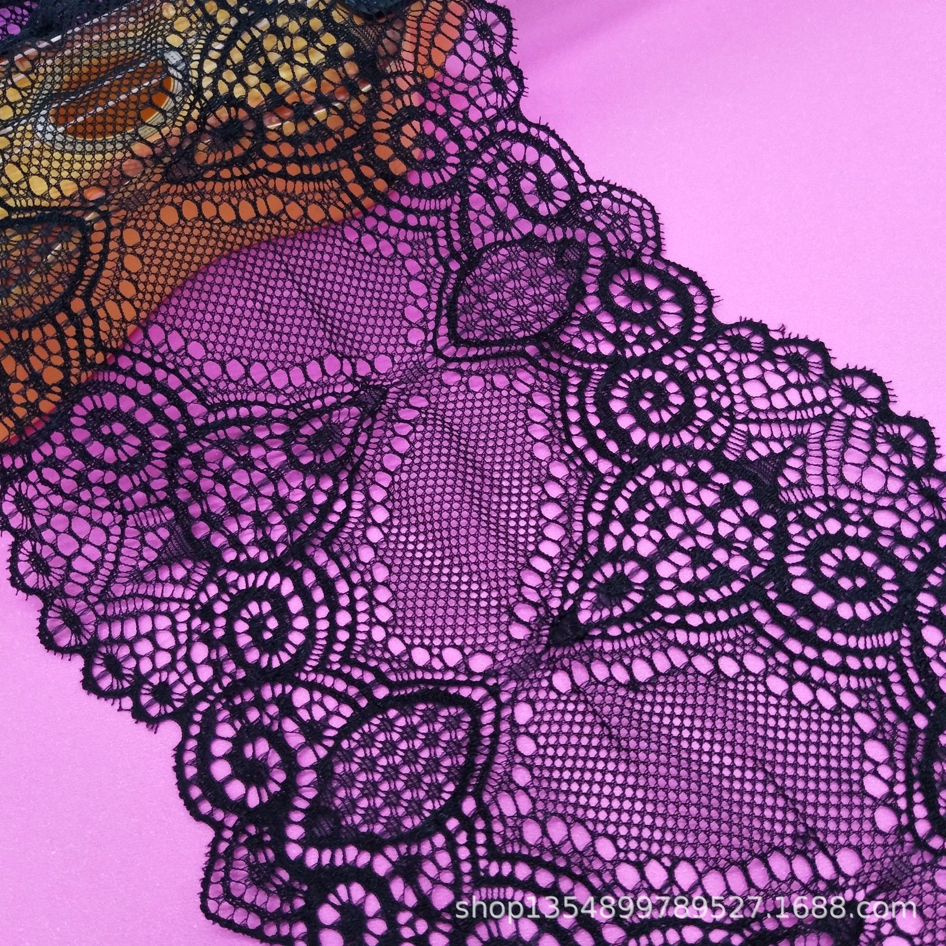 蕾丝花边工厂现货批发15cm电脑贾卡压纱版弹力花边 DIY服装辅料