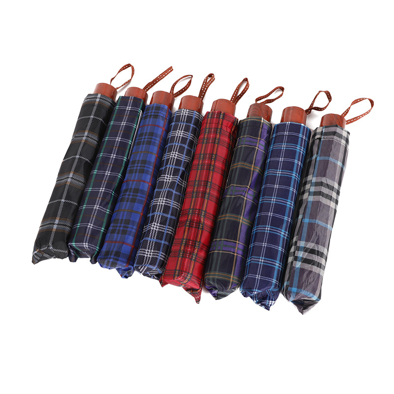 Business Qing umbrella ground umbrella umbrella manufacturer wholesale 10 osteopopotenic plaid umbrella reinforcement three % off umbrella men folded 5