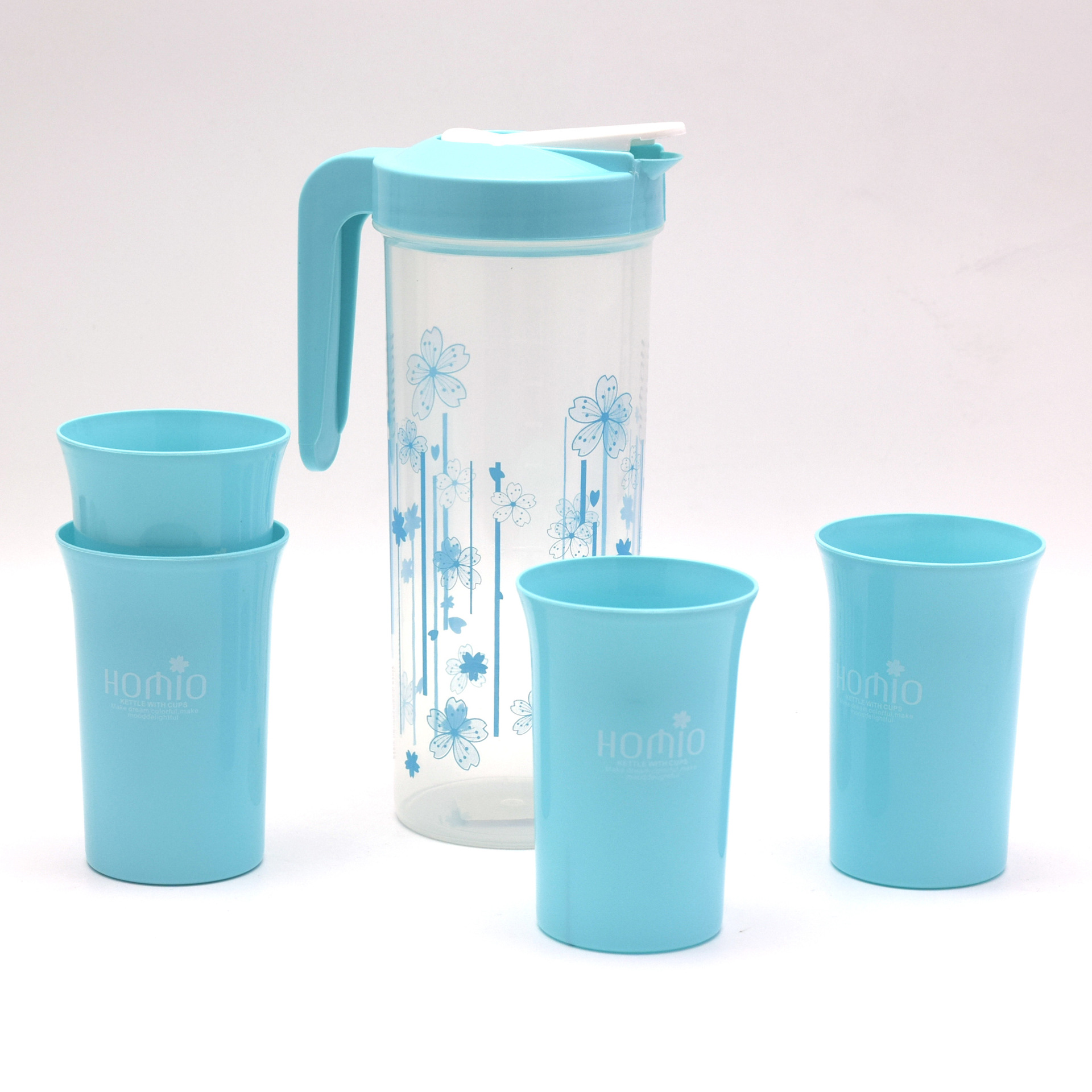 Suministro directo de fábrica 1.5L una olla cuatro tazas de plástico botella de agua fría traje de picnic hogar sellado botella de agua fría