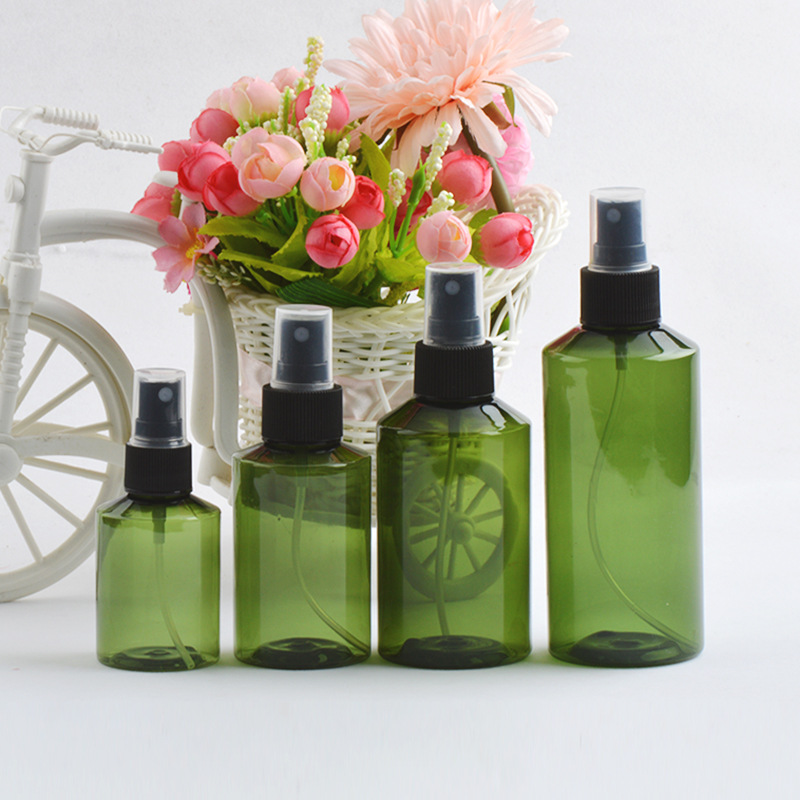 50/100/150ml毫升墨绿色斜肩半罩喷雾瓶pet塑料瓶 补水瓶 小瓶子