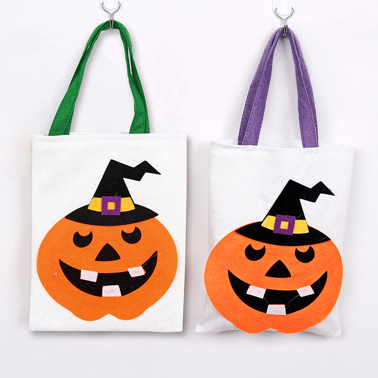 Suministros de decoración para Halloween, ropa, bolsa de regalo de calabaza de arpillera, bolsa de disfraces para fiestas infantiles con elementos de Halloween