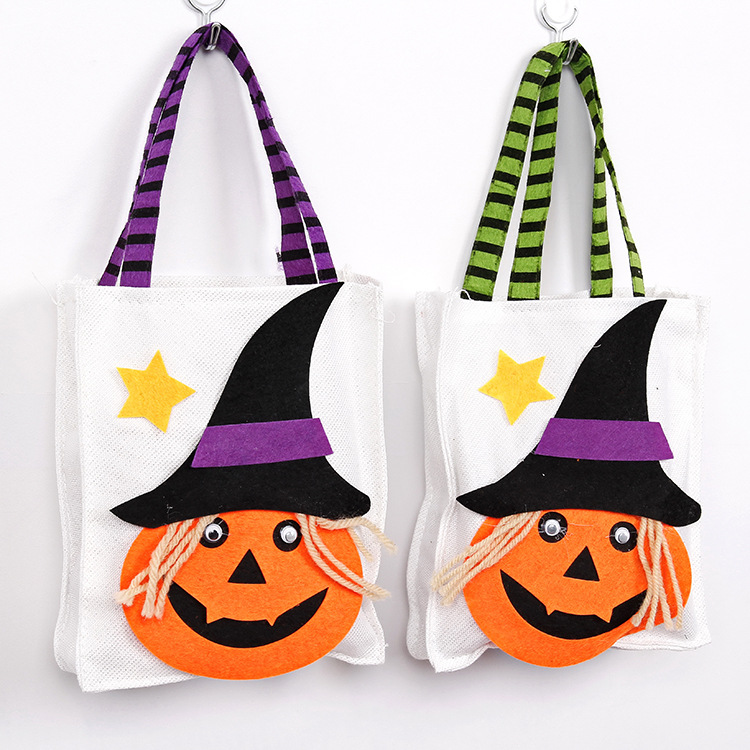 Suministros de decoración para Halloween, ropa, bolsa de regalo de calabaza de arpillera, bolsa de disfraces para fiestas infantiles con elementos de Halloween