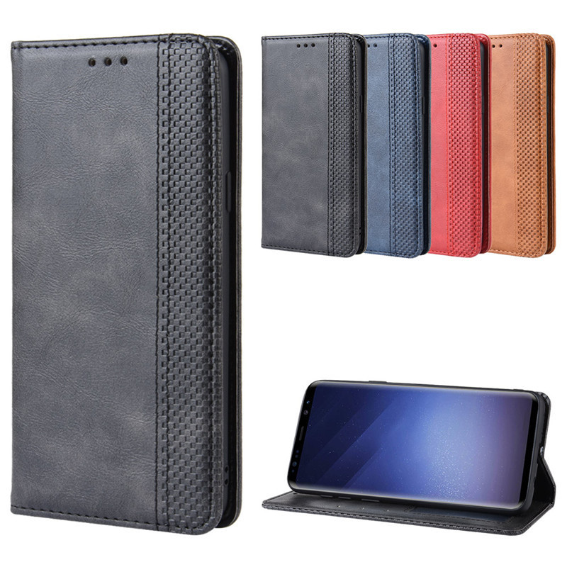 For Samsung Galaxy S9 Plus Mobile Phone Case S9 Flip Phone Case S8 Creative Magnetic Leather Case Bracket
