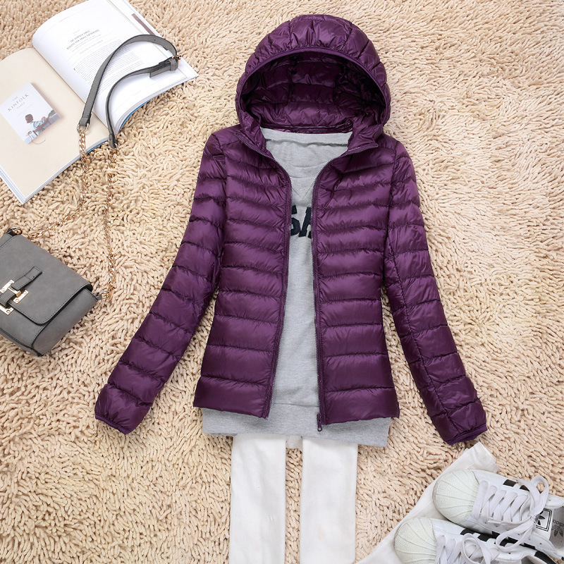 2024 new new production women's lightweight short slim hooded plus size women's thin down jacket manufacturers wholesale