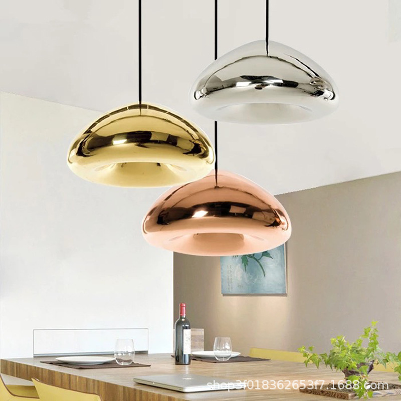 Nordic Simple Creative Brass Bowl Electroplating Personalized Bread Glass Chandelier Bar Club Hotel Bar Restaurant Lights