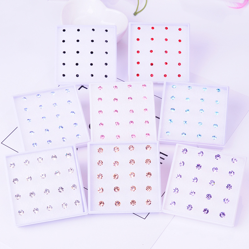 超闪锆石耳钉套装批发高级感树脂耳环女饰品套装耳钉耳环流光