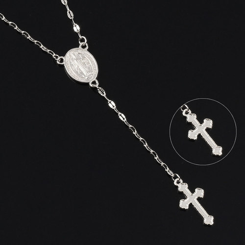 Three-Color Cross Mother Necklace, European and American Women's Fashion Popular Pendant Jewelry