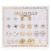 Fashionable earrings, zirconium from pearl, Korean style, internet celebrity, 12 pair, flowered, wholesale