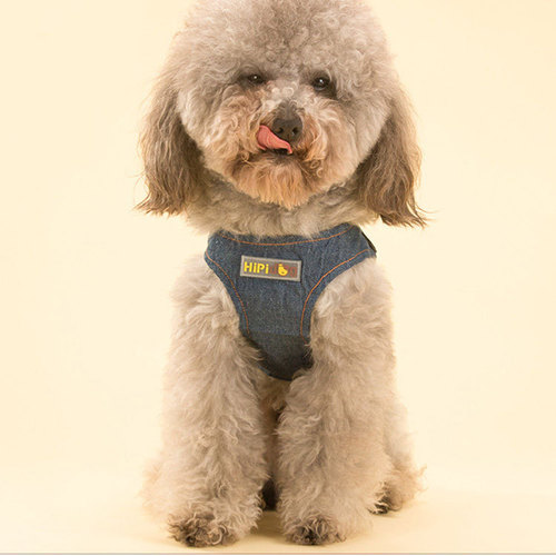 Breathable denim pet harness dog back strap leash vest camouflage traction harness anti-explosion multi-color