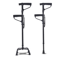 Walking Stick for Elderly, Four-legged Anti-slip Lightweight Folding Walking Stick, Multifunctional Retractable Four-claw Cane for Disabled People, Smart Walking Stick