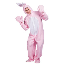 亚马逊wish跨境供应万圣节舞台道具服装粉色兔子装成人动物睡衣