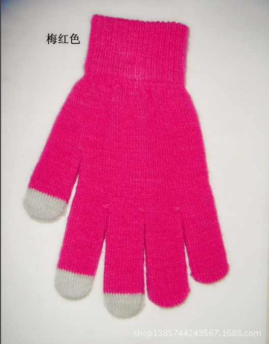 Guantes de pantalla táctil al por mayor de fábrica Otoño e Invierno pantalla táctil inteligente de punto para hombres y mujeres con forro polar engrosado guantes de protección