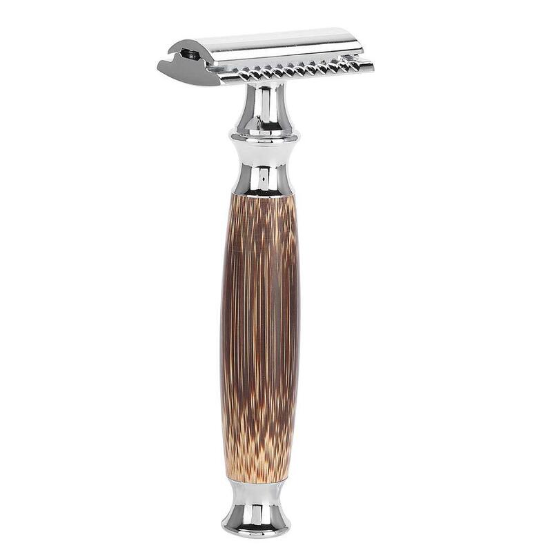 European and American hot selling natural bamboo handle anti-rust metal old-fashioned safety razor double blade razor original color bamboo razor