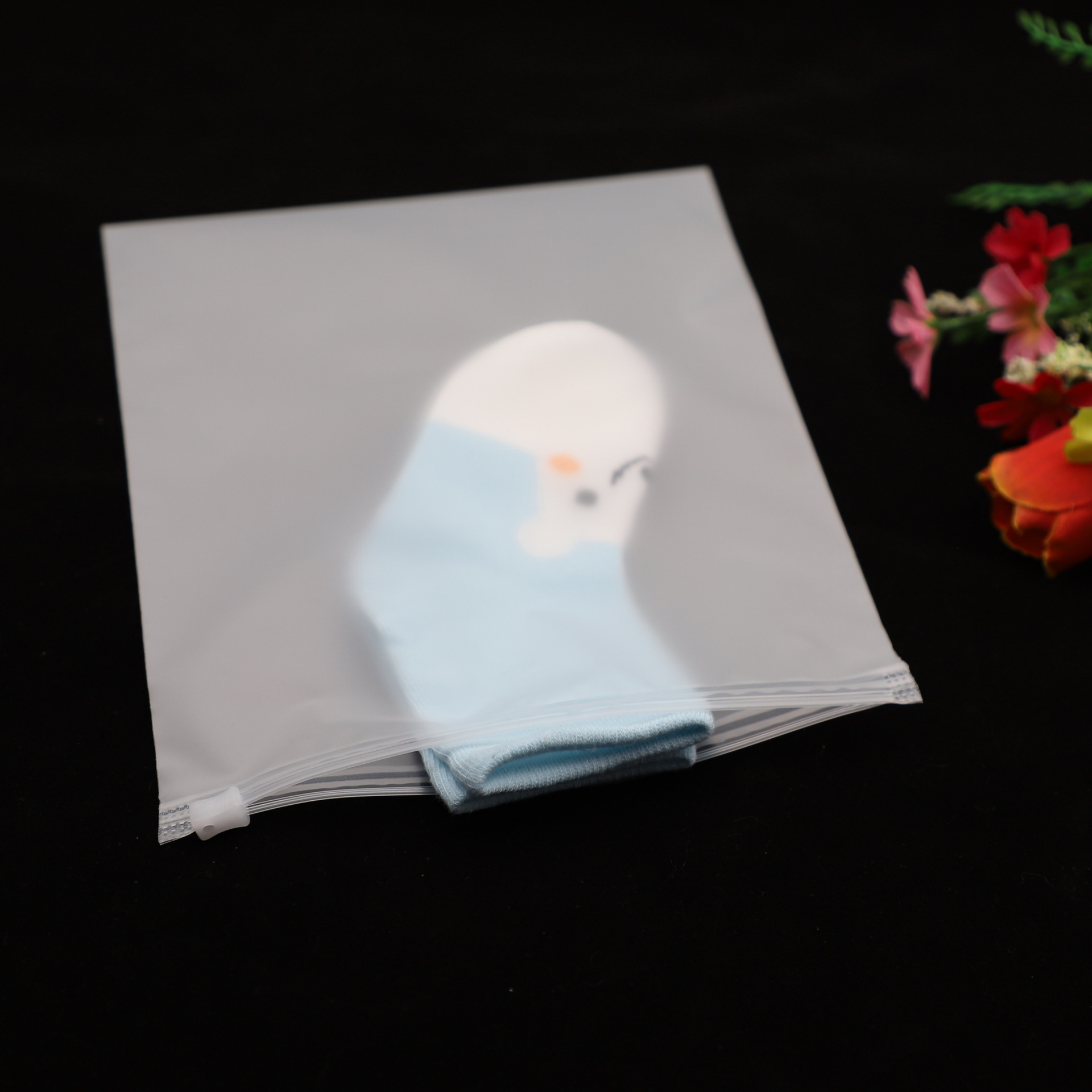 定制印刷加厚CPE磨砂自封夹链袋透明LDPE内衣裤袜子拉链捏骨条袋