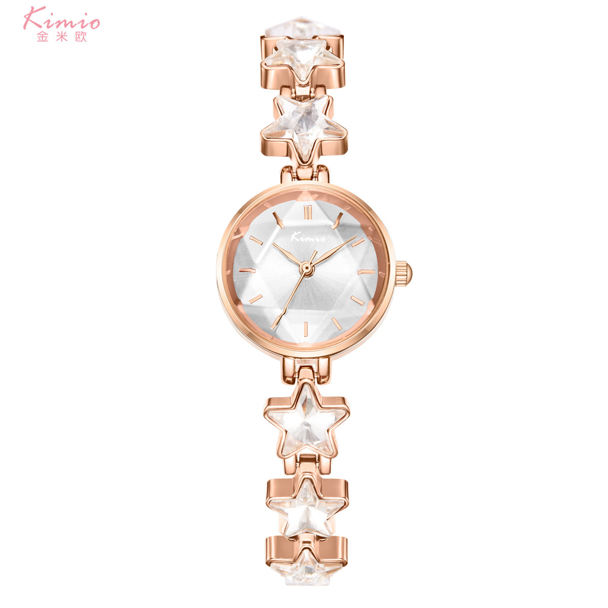 Jinmiou lucky star bracelet watch women's estilo coreano ins stretch buckle light luxury rose gold stone british watch K6352S