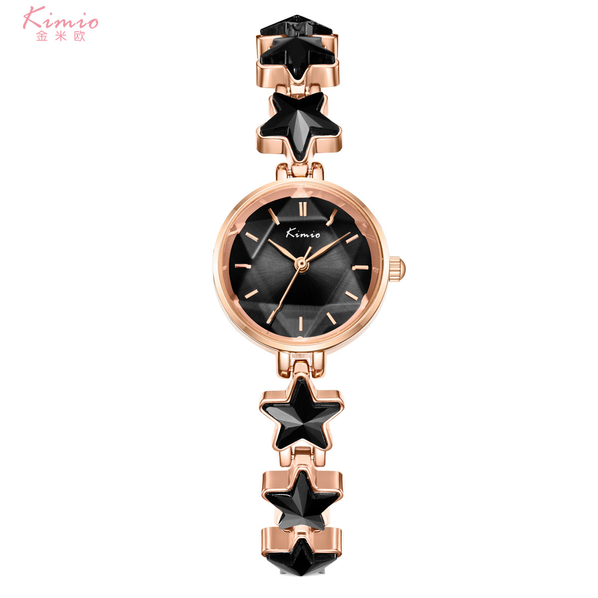 Jinmiou lucky star bracelet watch women's estilo coreano ins stretch buckle light luxury rose gold stone british watch K6352S