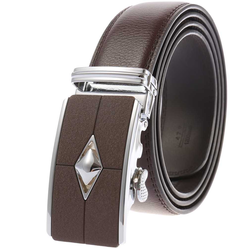 Minimalist Retro Leather Belt For Men With Automatic Buckle_voghion.com