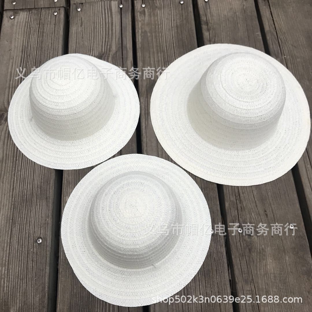 창조적 인 유치원 부모-자식 그림 밀짚 모자 DIY 벽 장식 재료 35CM 성인 모자 낙서 도매