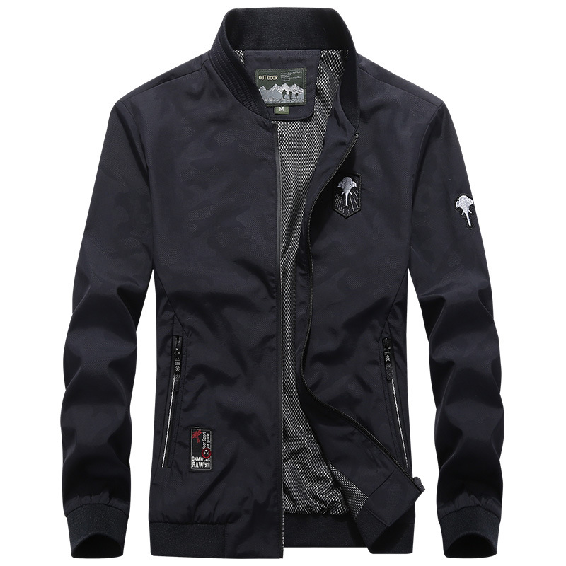 Chaqueta de camuflaje transfronteriza de primavera y otoño para hombres delgada y transpirable collar de pie moda casual todo partido guapo chaqueta de hombre de moda