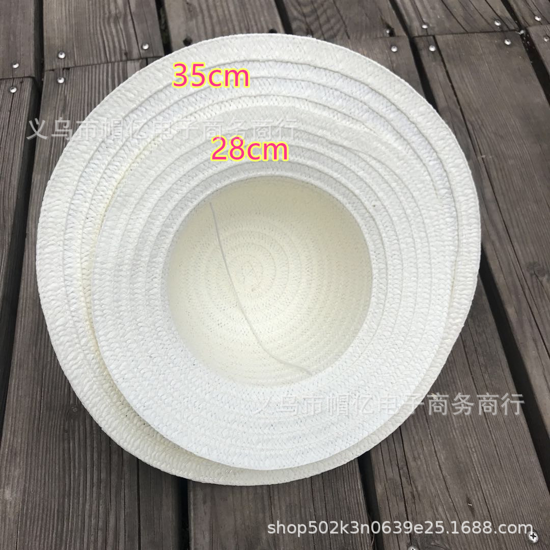 창조적 인 유치원 부모-자식 그림 밀짚 모자 DIY 벽 장식 재료 35CM 성인 모자 낙서 도매