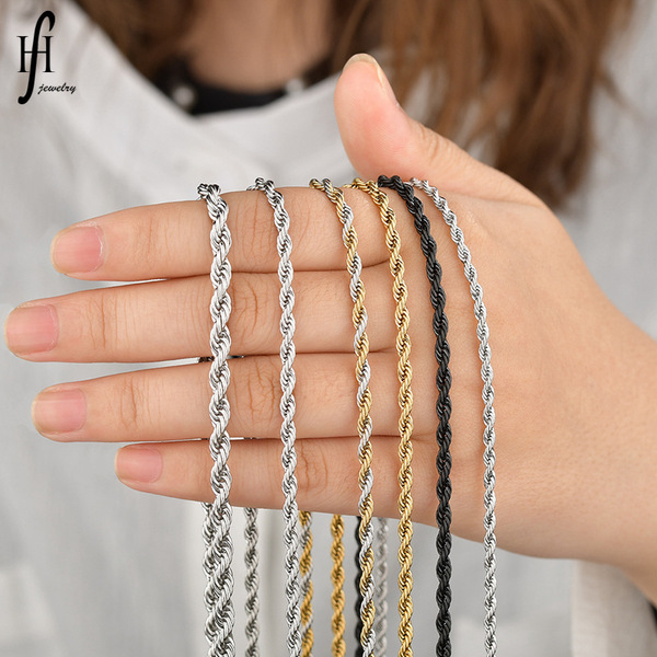 necklace stainless steel hip-hop style with pigtail for men and…