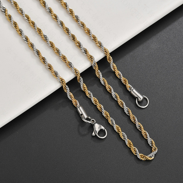 necklace stainless steel hip-hop style with pigtail for men and…