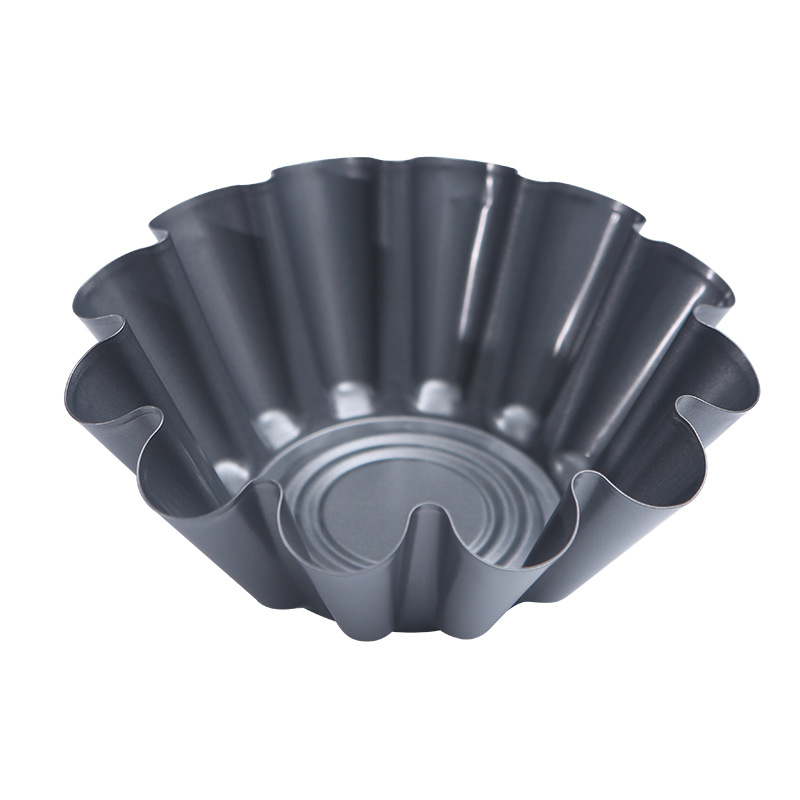 Factory direct supply baking tools non-stick carbon steel baking tray chrysanthemum egg tart DIY baking cake mold can be printed