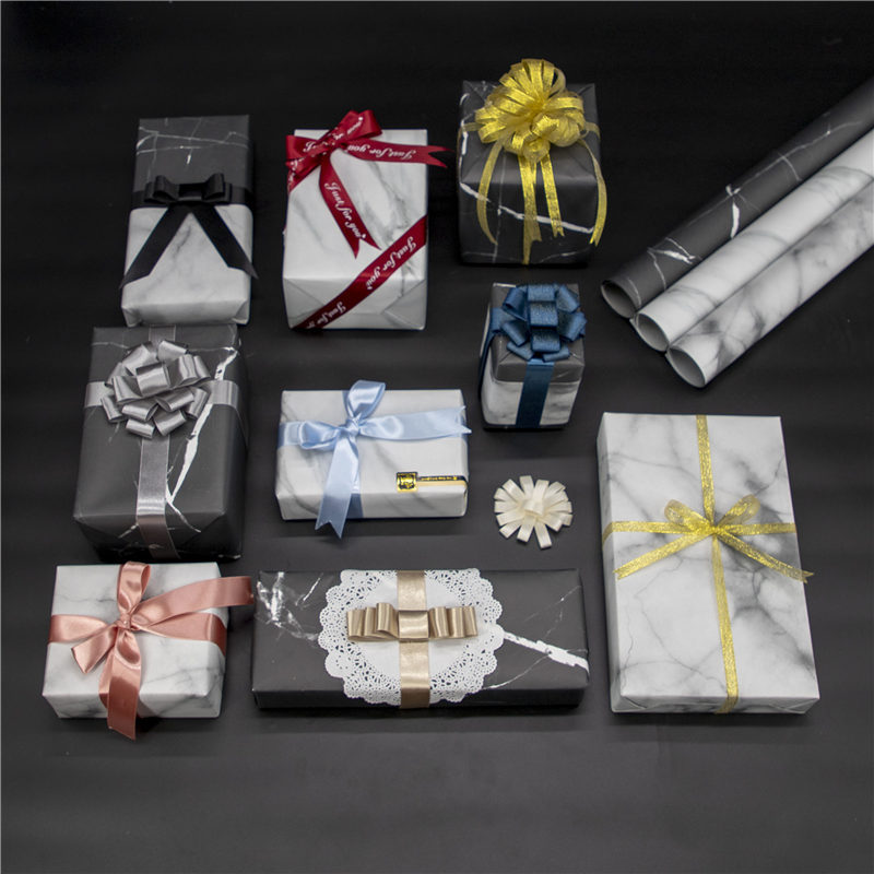 Caja de regalo de jaspeado engrosado papel de regalo Nordic High-End Business ins style DIY papel de flores de papel decorativo de color