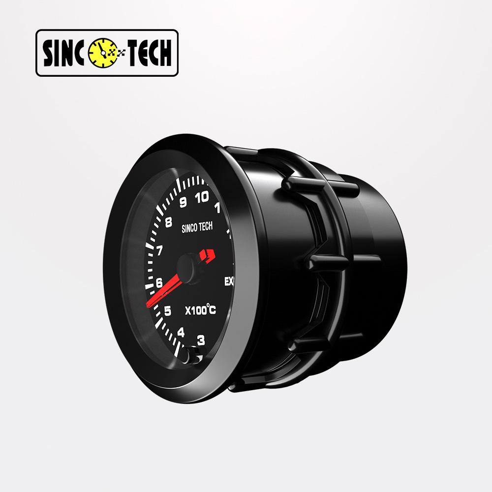 SINCOTECH motor paso a paso de alta velocidad medidor de escape de coche de carreras de 2 pulgadas ajustable de 7 colores negro 52mm DO6379
