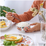 Butterfly Love Flower Series High -Temperatature Glaze Mid -color Ceramic Dableware Блюдо блюдо набор рисовой миски блюдо для блюда для лапши простая чашка для посуды