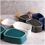 Творческая японская керамическая чаша с двумя -ручка с ручкой мороженого мороженого на столовую посуду на столовой пластинку для завтрака