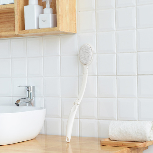 Long-handled bath brush, body rub, mud rub, back rub, dual-purpose Japanese bath brush, bath ball, soft-bristled bath back brush