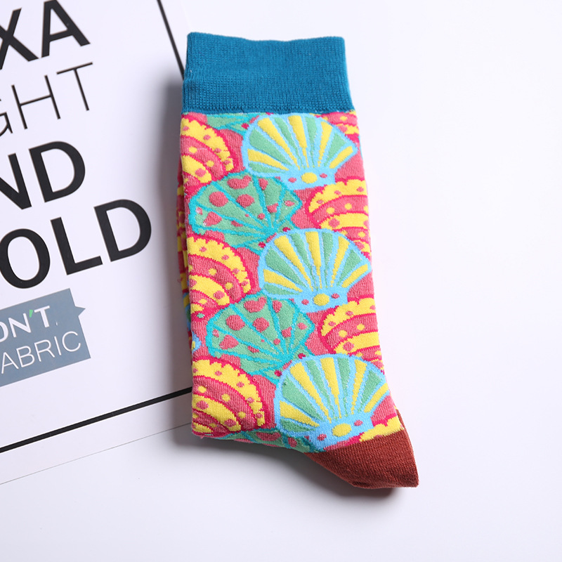 Chaussettes unisexes en coton quatre saisons, série 2025d, grandes fleurs, tendance, pour couple_voghion.com