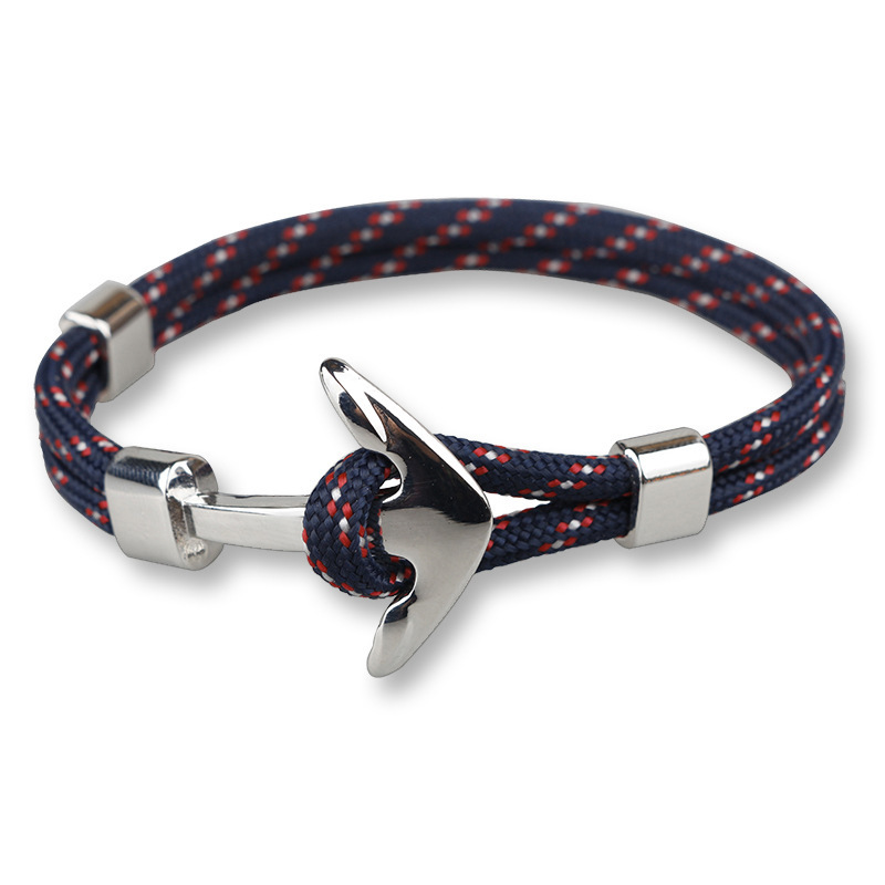 New flying head bracelet European and American trend ship anchor men's bracelet polyester rope jewelry wholesale foreign trade jewelry New flying head bracelet European and American trend ship anchor men's bracelet polyester rope jewelry wholesale foreign trade jewelry