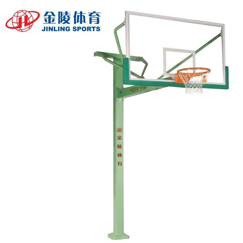 Баскетбольная стойка Jinling GDJ-1AB (Китайская баскетбольная ассоциация), фиксированная, с квадратной трубой, однорычажная, для установки на улице