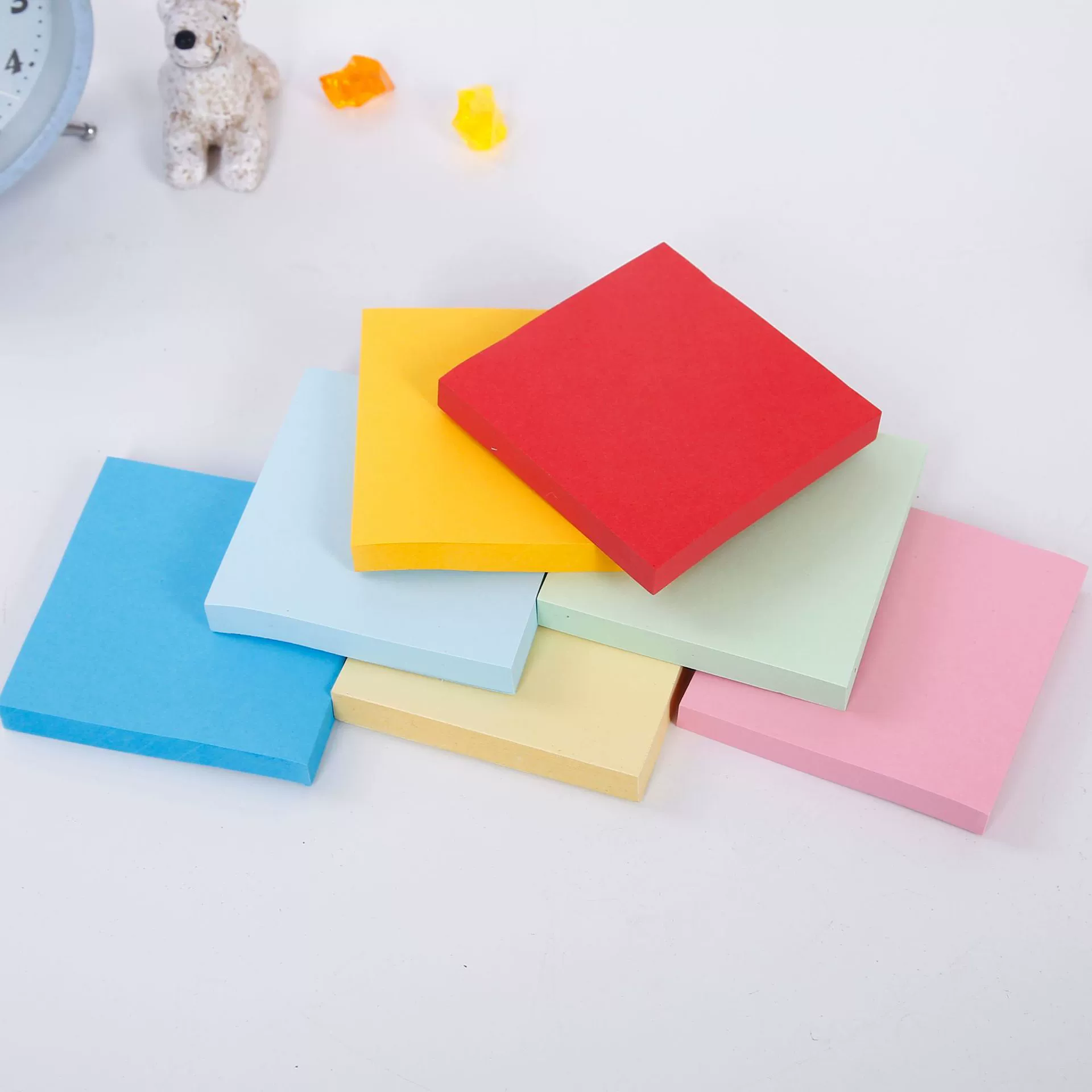 Notepad & Adhesive Sticky Tabs Set, 7.5×7.5 cm Multicolor Notebooks and Tabs, Portable Kit
