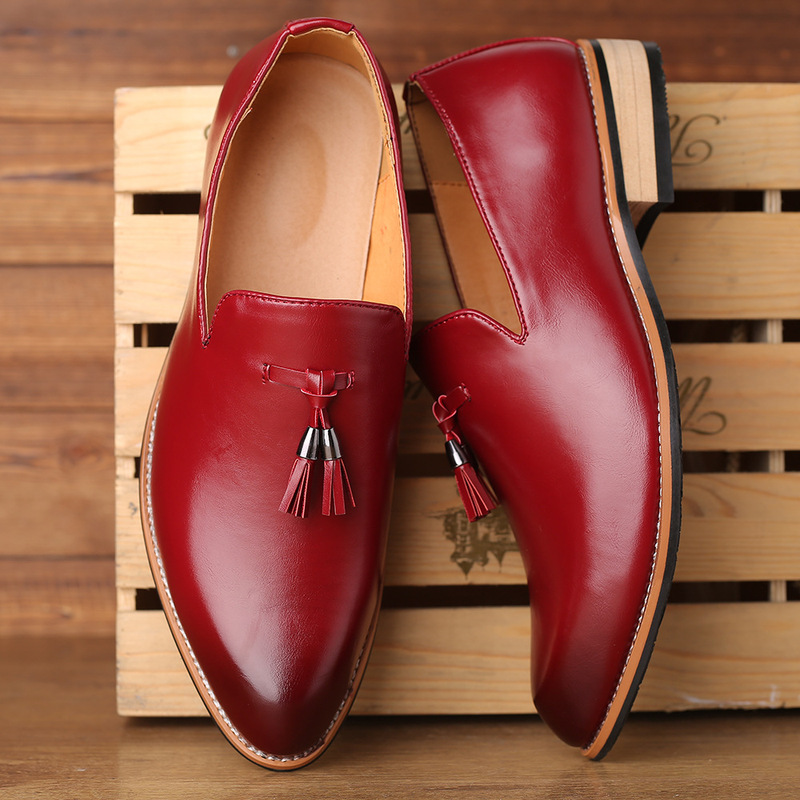 2025 New Men's Pointed Toe British Men's Business Formal Shoes Slip-On Leather Shoes Large Size Men's Shoes Cross-Border Foreign Trade 2025 New Men's Pointed Toe British Men's Business Formal Shoes Slip-On Leather Shoes Large Size Men's Shoes Cross-Border Foreign Trade