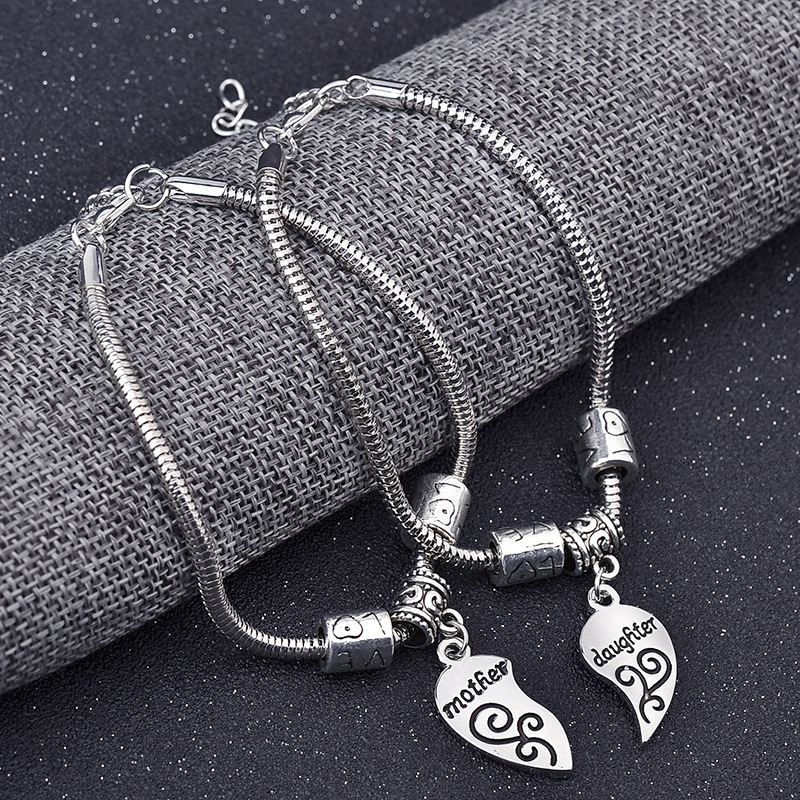 temu cross border accessories mother and daugther family collection peach heart bracelet mother's day bracelet