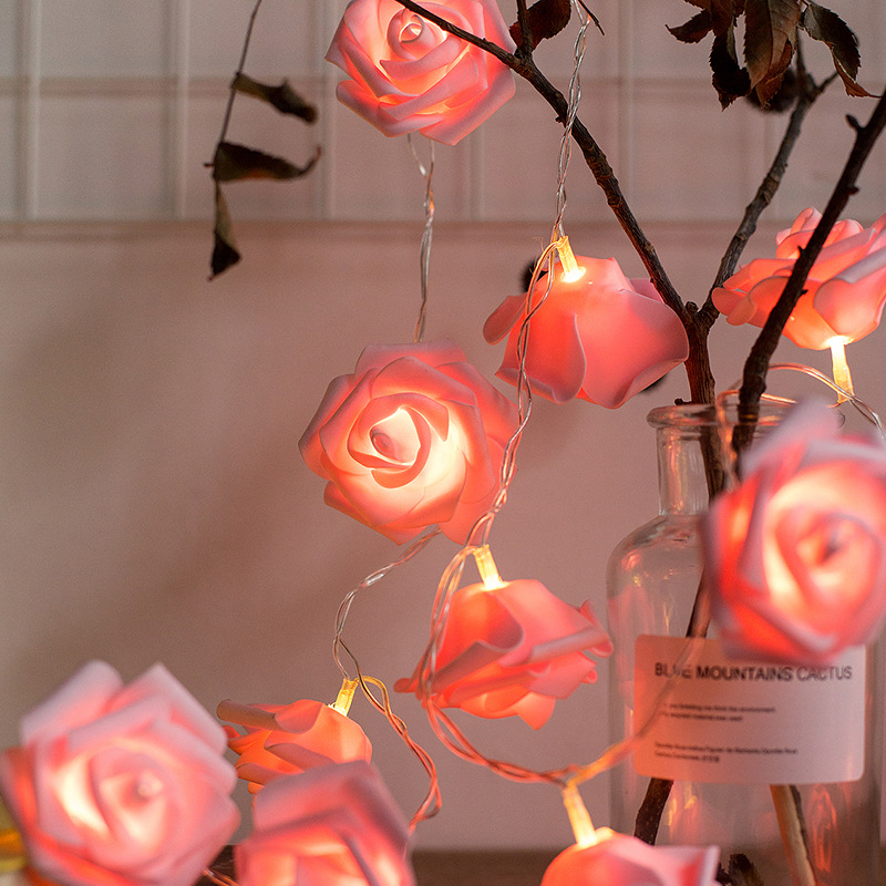 LED Rose Light Strings Waterproof Battery Box Color Light Proposal Frequent Valentine's Day Wedding Festival Decoration Decoration Light 4