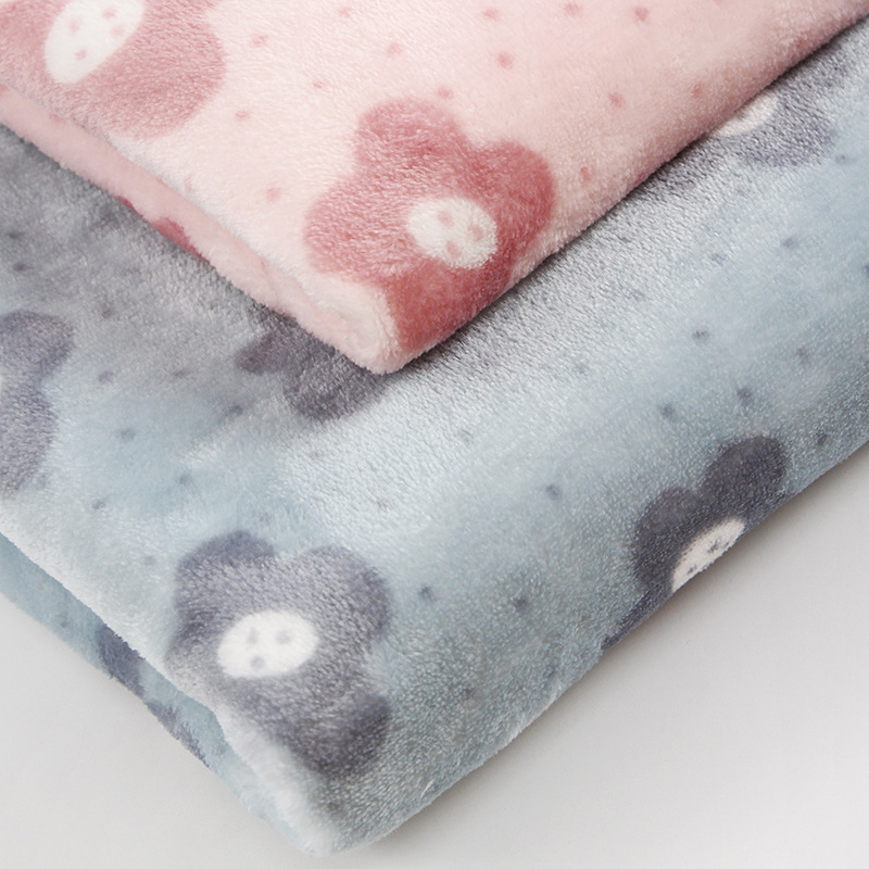 Pink Sunflower Flannel Fabric, 100% Polyester, In-Stock Wholesale Children's Autumn Casual Wear, Direct from Manufacturer