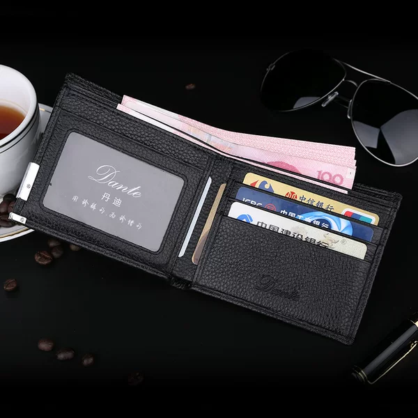 A generation of men's creative new wholesale wallet supply litchi pattern first layer leather wallet explosion generation