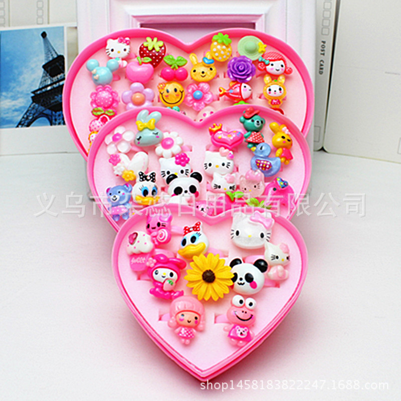 Venta directa de fábrica coreana Yiwu joyería de resina para niños anillo de juguete joyería de niña jardín de infantes pequeño regalo al por mayor