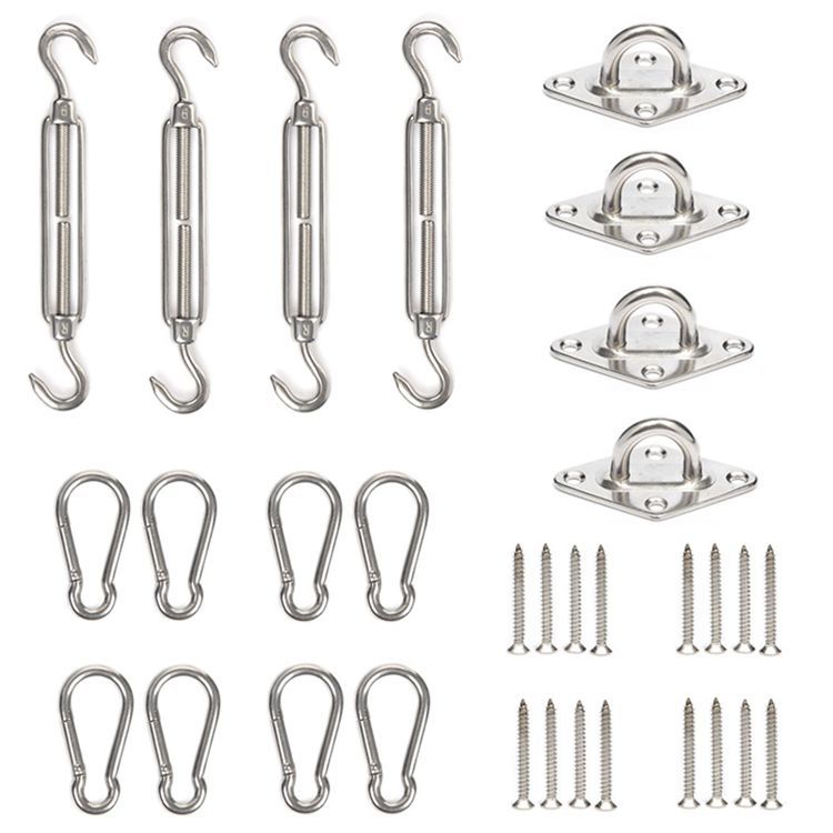 不锈钢菱形门扣 花篮螺丝弹簧钩固定遮阳篷遮阳帆专用配件遮阳网