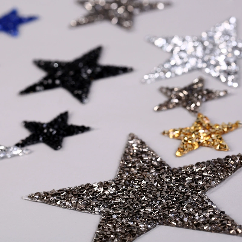 兆顺 Pentagonal hot diamond hot diagram, gel pattern cloth, shoe hat, bag, clothing auxiliary material hot melt glue network patch