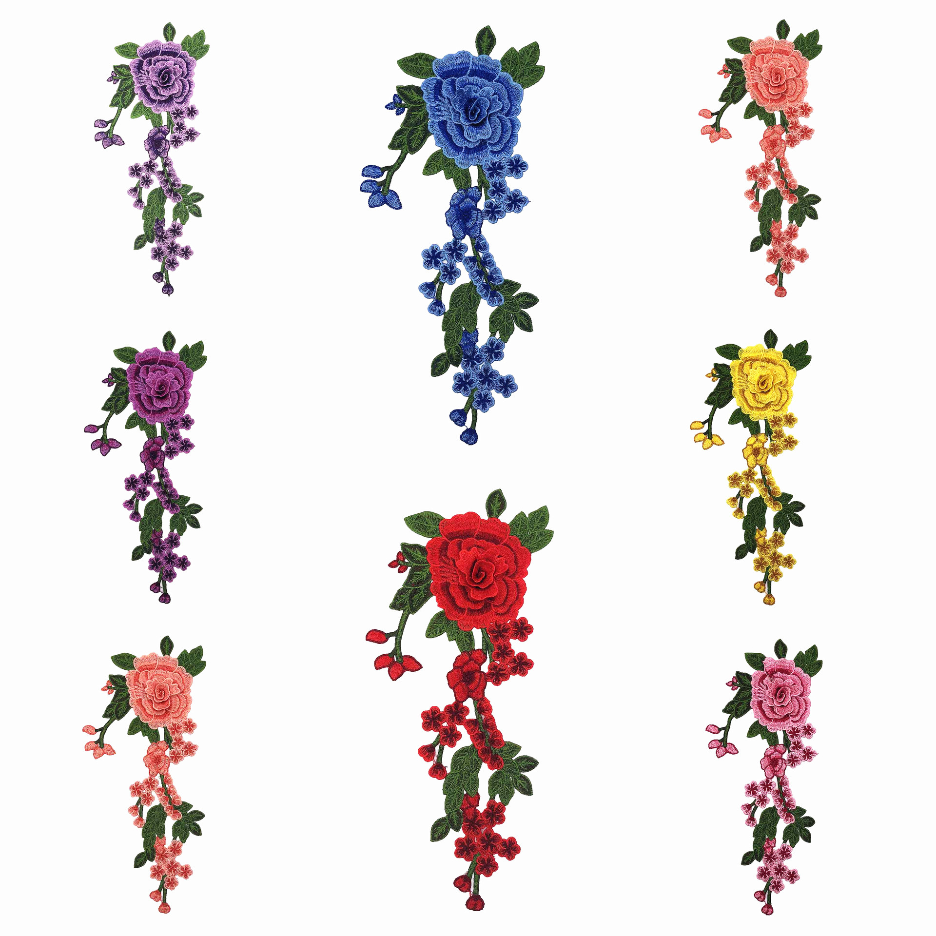 新款厚密梅花水溶流苏朵花 立体叠层水溶花 服装舞蹈贴花辅料批发