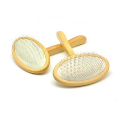 跨境Goldpets/金派滋 橢圓氣墊長毛開結針梳美容師用木柄針梳廠家