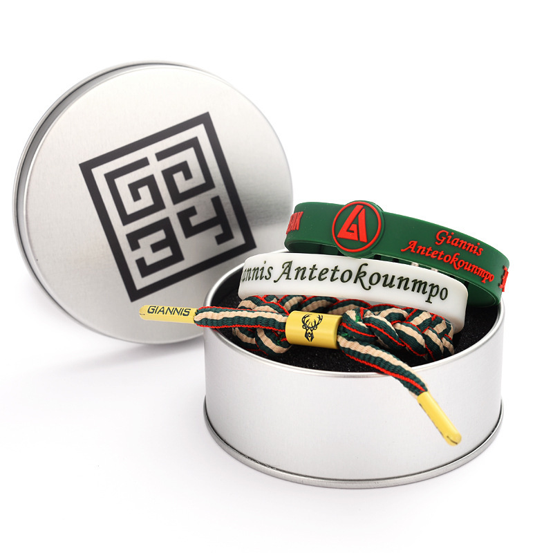 Basketball Bracelet Iron Boxed Branch Iverson Wade Hadden Rose Bracelet Three-Piece Sports Silicone Bracelet