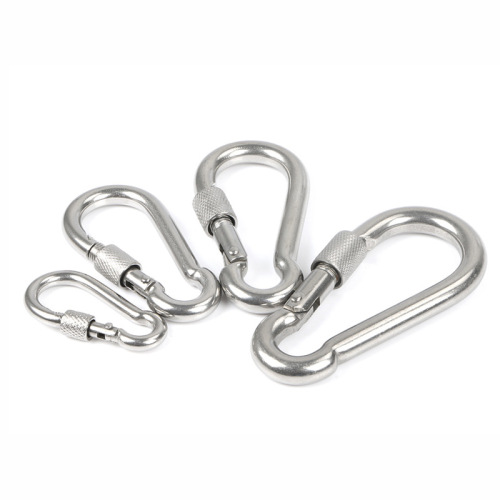 Wholesale 304 stainless steel spring buckle, stainless steel carabiner, safety buckle key chain pet connection chain buckle