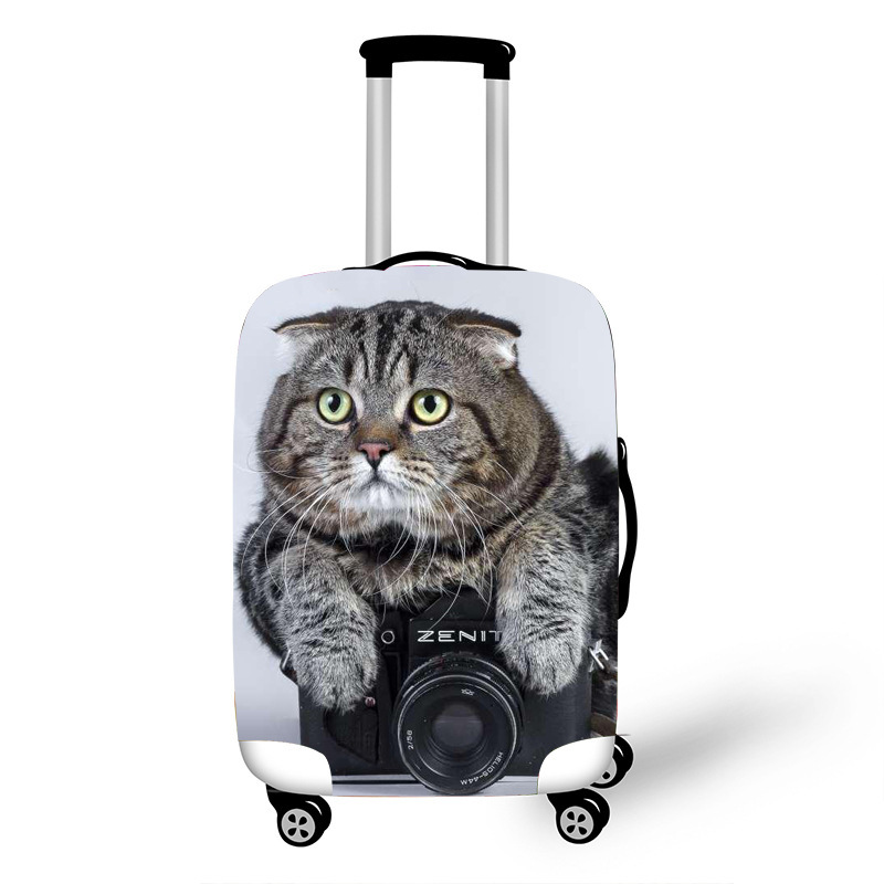 2021 New Elastic Suitcase Cover Cat Luggage Protective Cover Travel Suitcase Trolley Case Thickened Dustproof and Waterproof